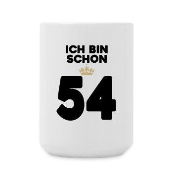 54. Geburtstag Geschenk - 54 Jahre mit Krone - Große Tasse 440 ml - Weiß - Vorne