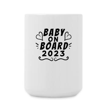 Bébé 2023 - Naissance Enceinte 2023 Grossesse - Grande tasse 440 ml - blanc - Devant