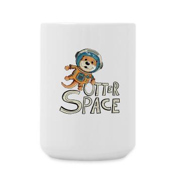 Otter Space Otter Als Astronaut Im Weltall - Große Tasse 440 ml - Weiß - Vorne