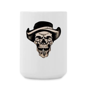 Skull with Hat - Vintage Cowboy Skull - Large Mug 440 ml - white - Front