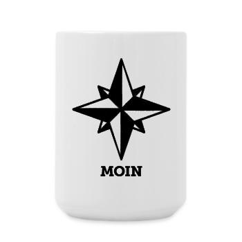 Moin (Kompass) - Große Tasse 440 ml - Weiß - Vorne