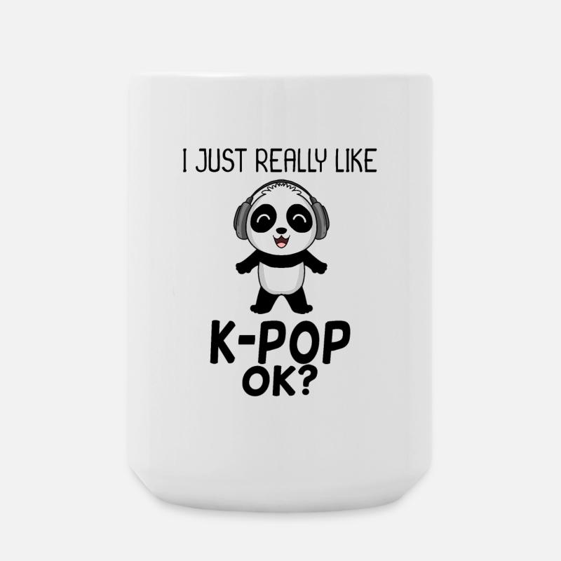 k Pop Spruch Panda - Große Tasse 440 ml - Weiß