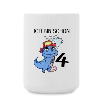 4 Jahre alt - 4. Geburtstag mit Tier Motiv - Große Tasse 440 ml - Weiß - Vorne