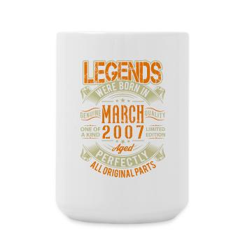 2007 März Geburtstag Legende - Große Tasse 440 ml - Weiß - Vorne
