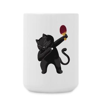 Table Tennis Katze Pingpong Outfit Cat Tischtennis - Große Tasse 440 ml - Weiß - Vorne