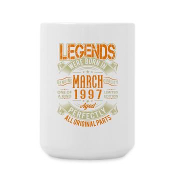 1997 März Geburtstag Legende - Große Tasse 440 ml - Weiß - Vorne