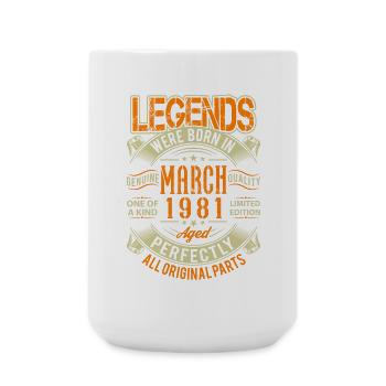 1981 March Birthday Legend - Large Mug 440 ml - white - Front
