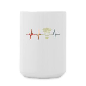 Badminton Herzschlag - Große Tasse 440 ml - Weiß - Vorne