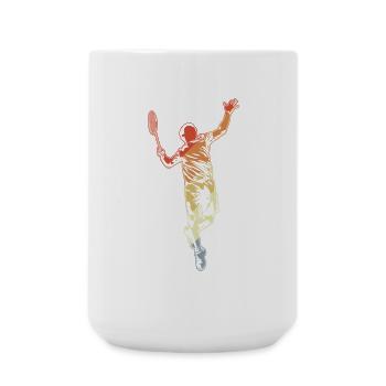 Badminton player drawing - Large Mug 440 ml - white - Front