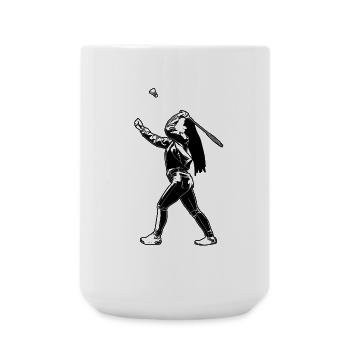 Badminton Girls - Large Mug 440 ml - white - Front