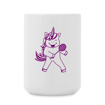 Badminton player Unicorn - Large Mug 440 ml - white - Front