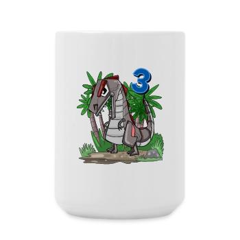 3 ans - 3ème anniversaire avec motif animal - Grande tasse 440 ml - blanc - Devant