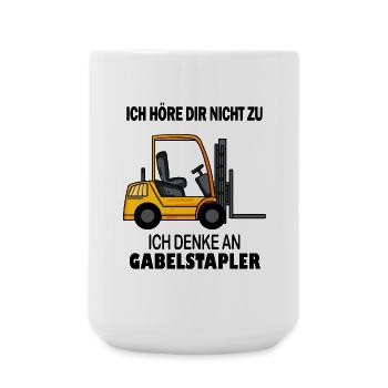 Staplerfahrer Gabelstapler Lager Logistik - Große Tasse 440 ml - Weiß - Vorne