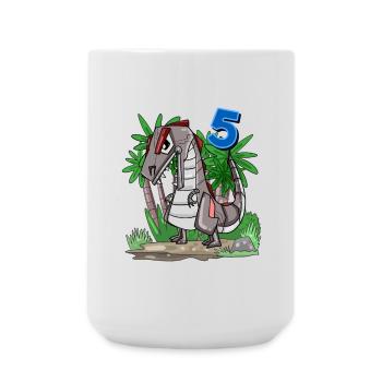 5 Jahre alt - 5. Geburtstag mit Tier Motiv - Große Tasse 440 ml - Weiß - Vorne