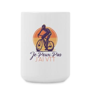 Je Peux Pas J'ai Vtt Cyclisme cycliste Cadeau Vélo - Grande tasse 440 ml - blanc - Devant