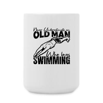 Schwimmer Opa - Große Tasse 440 ml - Weiß - Vorne