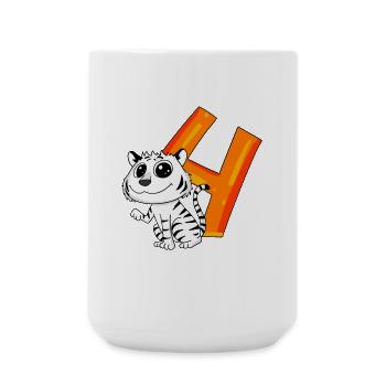 4 ans - 4ème anniversaire avec motif animal - Grande tasse 440 ml - blanc - Devant