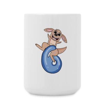 6 Jahre alt - 6. Geburtstag mit Tier Motiv - Große Tasse 440 ml - Weiß - Vorne
