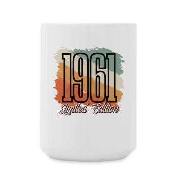 1961 Geburtsjahr Geburtstag Baujahr Vintage Retro - Große Tasse 440 ml - Weiß - Vorne