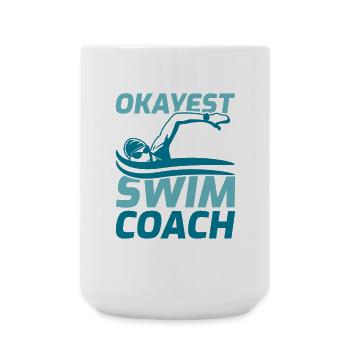 Schwimm Training - Große Tasse 440 ml - Weiß - Vorne
