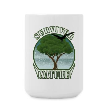 Überlebenskünstler Natur Baum Adler Umwelt - Große Tasse 440 ml - Weiß - Vorne