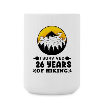 26th Birthday Hiker 26 Years Old Summit Mountains - Large Mug 440 ml - white - Front
