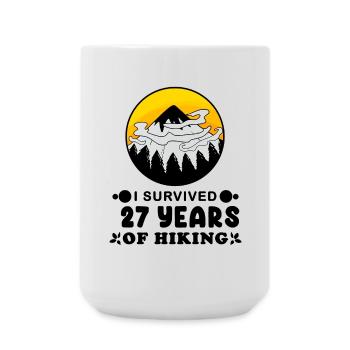 27. Geburtstag Wanderer 27 Jahre alt Gipfel Berge - Große Tasse 440 ml - Weiß - Vorne