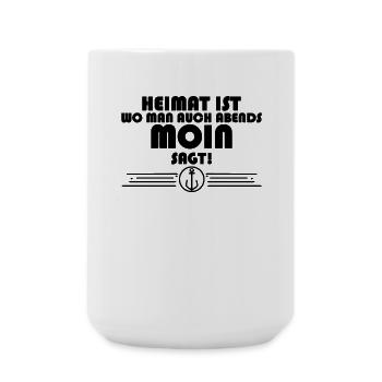Anker Nordsee Plattdeutsch Spruch Moin - Große Tasse 440 ml - Weiß - Vorne