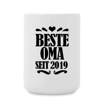 Beste Oma seit 2019 - Geschenk für die beste Oma - Große Tasse 440 ml - Weiß - Vorne