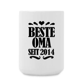 Beste Oma seit 2014 - Geschenk für die beste Oma - Große Tasse 440 ml - Weiß - Vorne