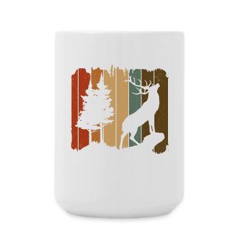 Hirsch - Große Tasse 440 ml - Weiß - Vorne