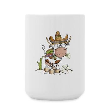 Mexico Cow Cartoon - Large Mug 440 ml - white - Front