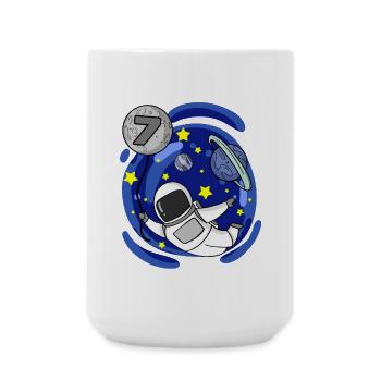 7 ans Cadeau d’anniversaire de garçon - Grande tasse 440 ml - blanc - Devant