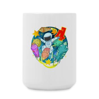 4 Years Birthday Boy Gift - Large Mug 440 ml - white - Front