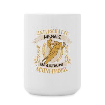 Schneemobil Schneemobilfahrerin Winter Geschenk - Große Tasse 440 ml - Weiß - Vorne
