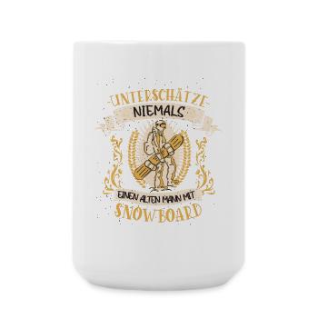 Snowboard Snowboarder Lustiger Spruch Geschenk - Große Tasse 440 ml - Weiß - Vorne