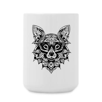 Chihuahua Head Tattoo - Large Mug 440 ml - white - Front