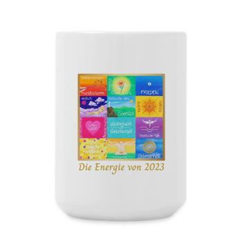 JahresBild Energie von 2023 Sonja Ariel von Staden - Große Tasse 440 ml - Weiß - Vorne
