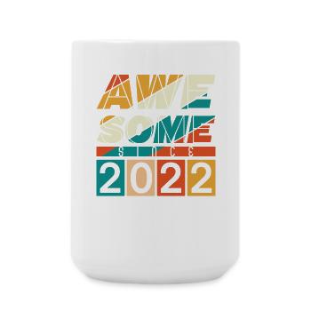 2022 Born Birthday Year of birth vintage - Large Mug 440 ml - white - Front