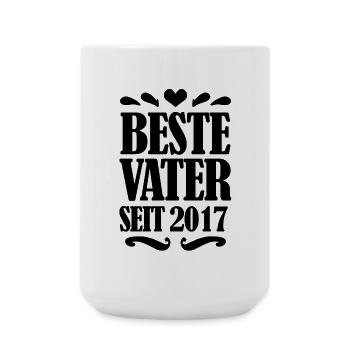 Bester Vater seit 2017 - Geschenk Vatertag - Große Tasse 440 ml - Weiß - Vorne