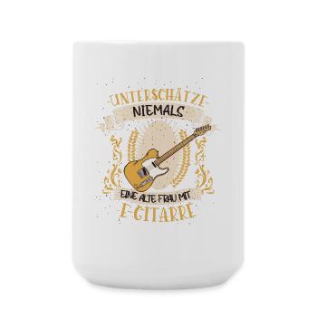 E-Gitarre Musikerin Elektro Gitarre Geschenk - Große Tasse 440 ml - Weiß - Vorne
