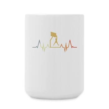 Vintage Basketball Heartbeat - Large Mug 440 ml - white - Front