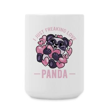 I Freaking Love Panda – Cute Panda Hearts - Large Mug 440 ml - white - Front