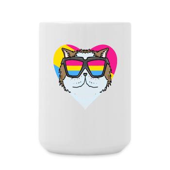 Pansexual Cat Persian Cat Heart Gift - Large Mug 440 ml - white - Front