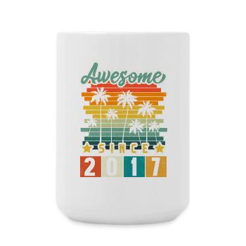 2017 Born Birthday Year of birth Vintage - Large Mug 440 ml - white - Front