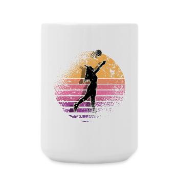 Volley-ball - Grande tasse 440 ml - blanc - Devant