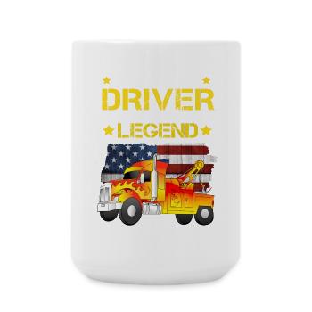 Abschleppwagen Fahrer Legende - Große Tasse 440 ml - Weiß - Vorne