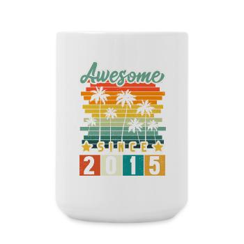 2015 Born Birthday Year of birth vintage - Large Mug 440 ml - white - Front