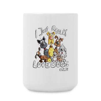 Dog Poop Dog I Just Really Love Dogs - Large Mug 440 ml - white - Front