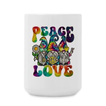 Hippie Gnomes Peace Tie Dye - Large Mug 440 ml - white - Front